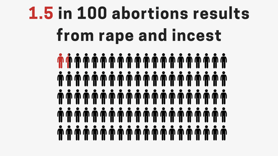 How many abortions are from rape and incest?